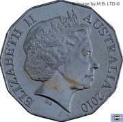 50 Cents - Elizabeth II 4th Portrait - Australia Day obverse image
