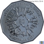 50 Cents - Elizabeth II 4th Portrait - Australia Day, Australia, 2010 reverse image