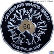50 Cents - Elizabeth II 4th Portrait - Australia Day - Silver Proof, Australia, 2010 reverse image