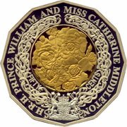 50 Cents - Elizabeth II 4th Portrait - Royal Engagement - Silver Proof, Australia, 2010 reverse image
