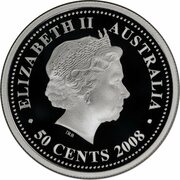 50 Cents - Elizabeth II 4th Portrait - Year of the Tiger - Silver Bullion Coin obverse image