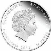 50 Cents - Elizabeth II 4th Portrait - Bush Babies - Dingo obverse image