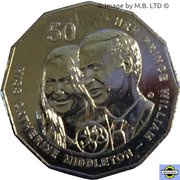 50 Cents - Elizabeth II 4th Portrait - William and Kate Royal Wedding, Australia, 2011 reverse image