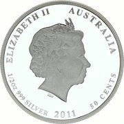 50 Cents - Elizabeth II 4th Portrait - Hawksbill Turtle obverse image