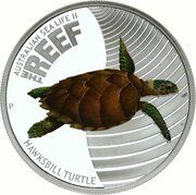 50 Cents - Elizabeth II 4th Portrait - Hawksbill Turtle, Australia, 2011 reverse image