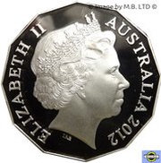 50 Cents - Elizabeth II 4th Portrait - Selectively Gold Plated Proof obverse image