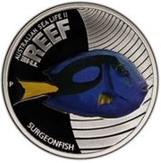 50 Cents - Elizabeth II 4th Portrait - Surgeonfish, Australia, 2012 reverse image