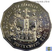 50 Cents - Elizabeth II 4th Portrait - Diamond Jubilee, Australia, 2012 reverse image