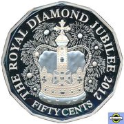 50 Cents - Elizabeth II 4th Portrait - Diamond Jubilee - Silver Proof, Australia, 2012 reverse image