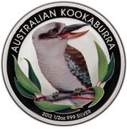 50 Cents - Elizabeth II 4th Portrait - Kookaburra - Silver Bullion Coin reverse image