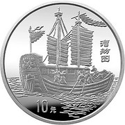 10 Yuan Maritime - Junk, China, 1995 reverse image