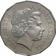 50 Cents - Elizabeth II 4th Portrait - Year of the Dragon obverse image