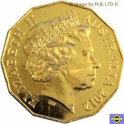50 Cents - Elizabeth II 4th Portrait - Queens Diamond Jubilee - Gold Proof obverse image