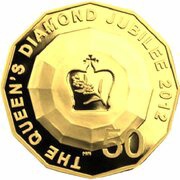 50 Cents - Elizabeth II 4th Portrait - Queens Diamond Jubilee - Gold Proof, Australia, 2012 reverse image