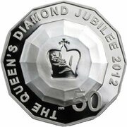 50 Cents - Elizabeth II 4th Portrait - Queens Diamond Jubilee - Silver Proof, Australia, 2012 reverse image