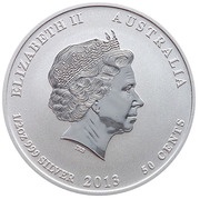 50 Cents - Elizabeth II 4th Portrait - Year of the Snake - Silver Bullion Coin obverse image