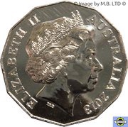 50 Cents - Elizabeth II 4th Portrait - 50 years of Bathurst Race obverse image