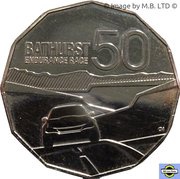 50 Cents - Elizabeth II 4th Portrait - 50 years of Bathurst Race, Australia, 2013 reverse image