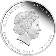 50 Cents - Elizabeth II 4th Portrait - Bush Babies - Wombat obverse image