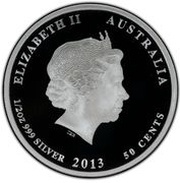 50 Cents - Elizabeth II 4th Portrait - Regent Bowerbird obverse image