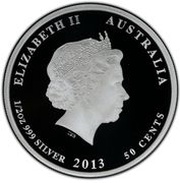 50 Cents - Elizabeth II 4th Portrait - Rainbow Lorikeet obverse image