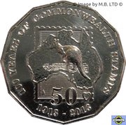 50 Cents - Elizabeth II 4th Portrait - 100 Years of Commonwealth Stamps, Australia, 2013 reverse image