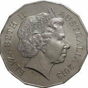 50 Cents - Elizabeth II 4th Portrait - Year of the Snake obverse image