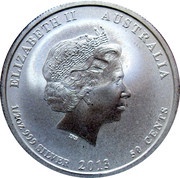 50 Cents - Elizabeth II 4th Portrait - Australian-American WWII Memorial obverse image