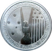 50 Cents - Elizabeth II 4th Portrait - Australian-American WWII Memorial, Australia, 2013 reverse image