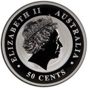 50 Cents - Elizabeth II 4th Portrait - Kookaburra obverse image