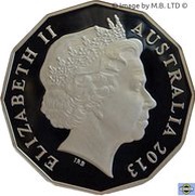 50 Cents - Elizabeth II 4th Portrait - Firstborn Baby of the Duke and Duchess of Cambridge; Silver Proof obverse image