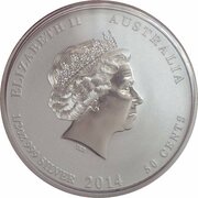 50 Cents - Elizabeth II 4th Portrait - Year of the Horse - Silver Bullion Coin obverse image