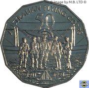 50 Cents - Elizabeth II 4th Portrait - Australians at War - Australian Flying Corps, Australia, 2014 reverse image