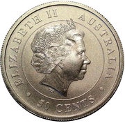 50 Cents - Elizabeth II 4th Portrait - Great White Shark obverse image