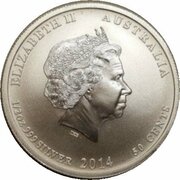 50 Cents - Elizabeth II 4th Portrait - Houston-Perth Sister Cities obverse image