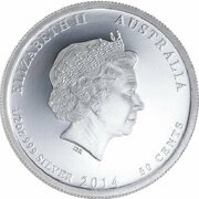 50 Cents - Elizabeth II 4th Portrait - 1914 Australia's First Action obverse image