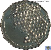 50 Cents - Elizabeth II 4th Portrait - 50th Anniversary of The Royal Australian Mint, Australia, 2015 reverse image