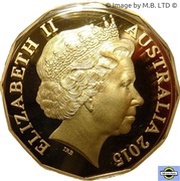 50 Cents - Elizabeth II 4th Portrait - 50th Anniversary of The Royal Australian Mint - Gold Plated obverse image