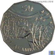 50 Cents - Elizabeth II 4th Portrait - Australians at War - El Alamein, Australia, 2015 reverse image