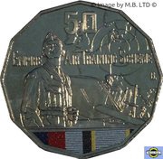 50 Cents - Elizabeth II 4th Portrait - Australians at War - Empire Air Training Scheme, Australia, 2015 reverse image