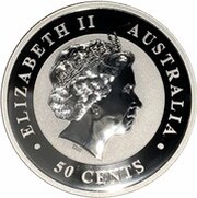50 Cents - Elizabeth II 4th Portrait - Australian Outback Kangaroo obverse image