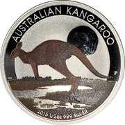 50 Cents - Elizabeth II 4th Portrait - Australian Outback Kangaroo, Australia, 2015 reverse image