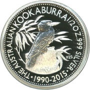 50 Cents - Elizabeth II 4th Portrait - Australian Kookaburra, Australia, 2015 reverse image