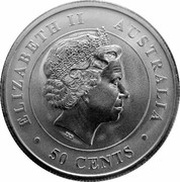 50 Cents - Elizabeth II 4th Portrait - Hammerhead Shark obverse image