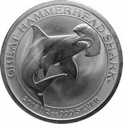 50 Cents - Elizabeth II 4th Portrait - Hammerhead Shark, Australia, 2015 reverse image