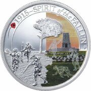 50 Cents - Elizabeth II 4th Portrait - 1915 Spirit of the Fallen, Australia, 2015 reverse image