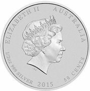 50 Cents - Elizabeth II 4th Portrait - Year of the Goat - Silver Bullion Coin obverse image