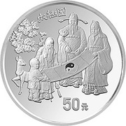 50 Yuan Yin and Yang Philosophy, China, 1993 reverse image