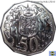 50 Cents - Elizabeth II 4th Portrait - Her Majesty The Queen 90th Birthday - Frosted, Australia, 2016 reverse image