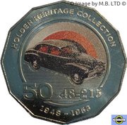 50 Cents - Elizabeth II 4th Portrait - 01 - Holden 48 215 FX, Australia, 2016 reverse image